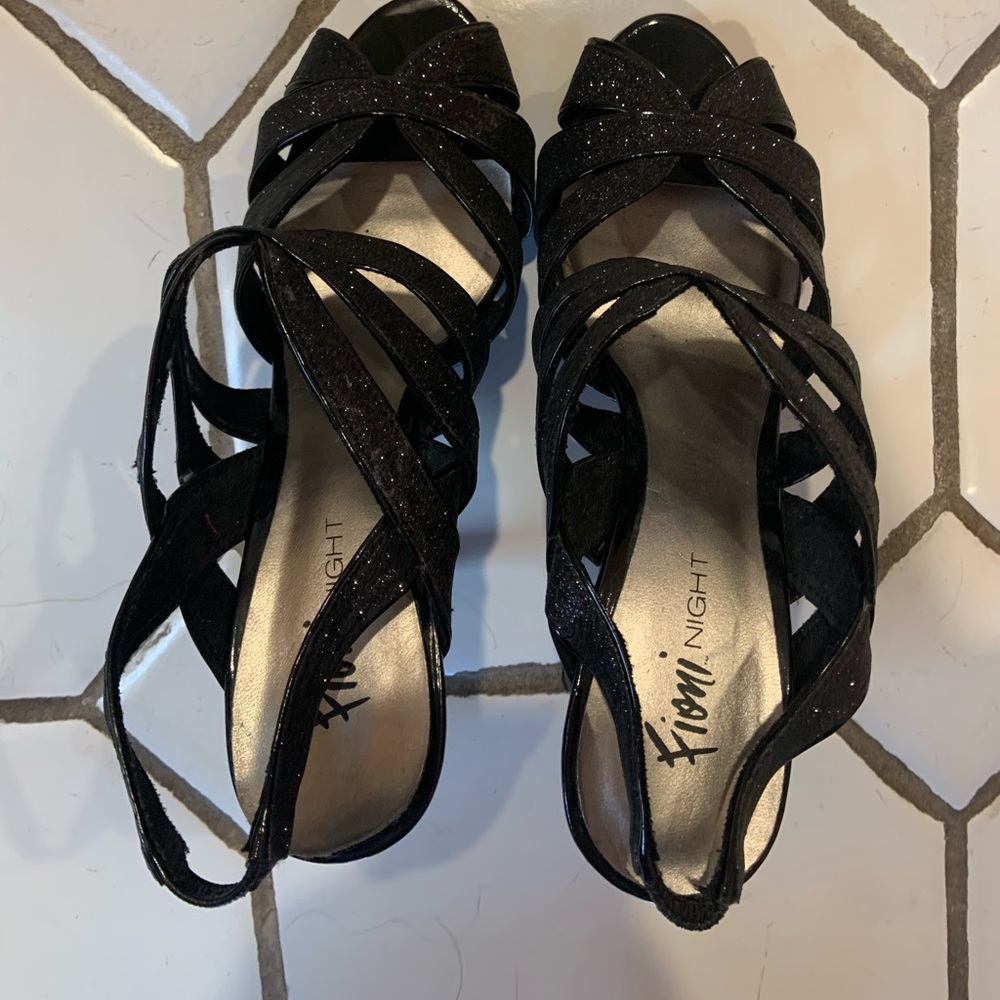 Black sparkly heels